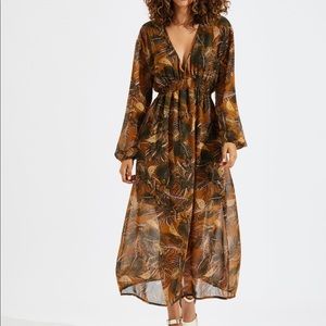 Brown flowy dress